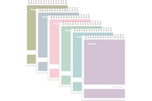 slapaflife Steno Pads Spiral 6x9 Inches, 6 Pack Top Spiral Steno Pads,Gregg Rule,80 Sheets,Steno Notebooks Top Spiral for School,University,Work,Office