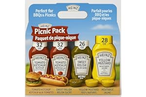 Heinz Tomato Ketchup, Sweet Relish & Yellow Mustard Picnic Pack, Squeeze Bottles