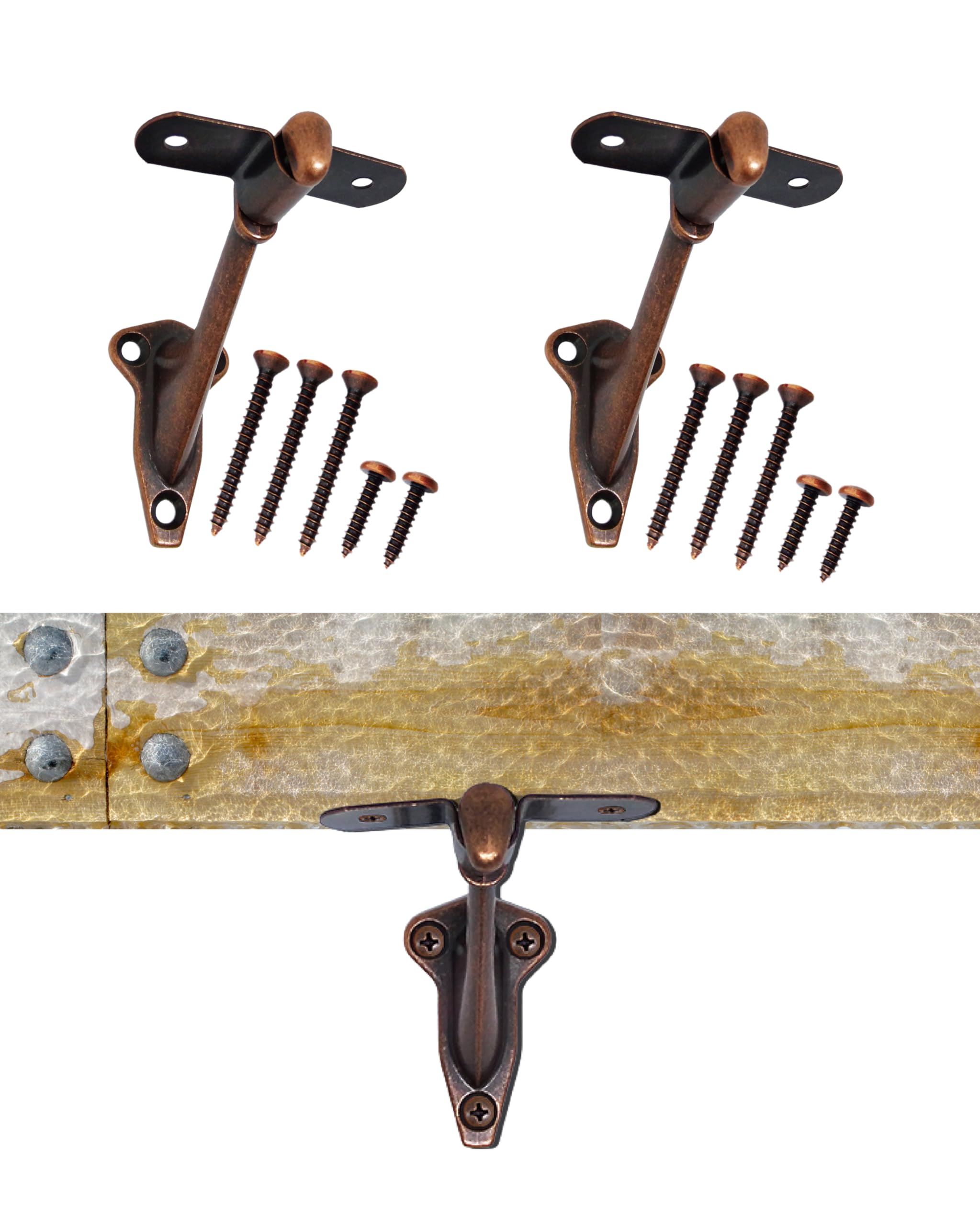 HOWTOOL Handrail Bracket Stair Wall Mounted Antique Bronze, 3 Pack |