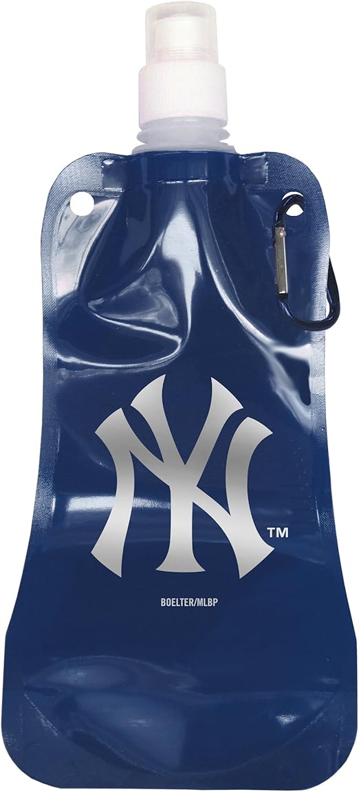 MLB New York Yankees Foldable Water BottlePack of 2, Blue Sports Water Bottles