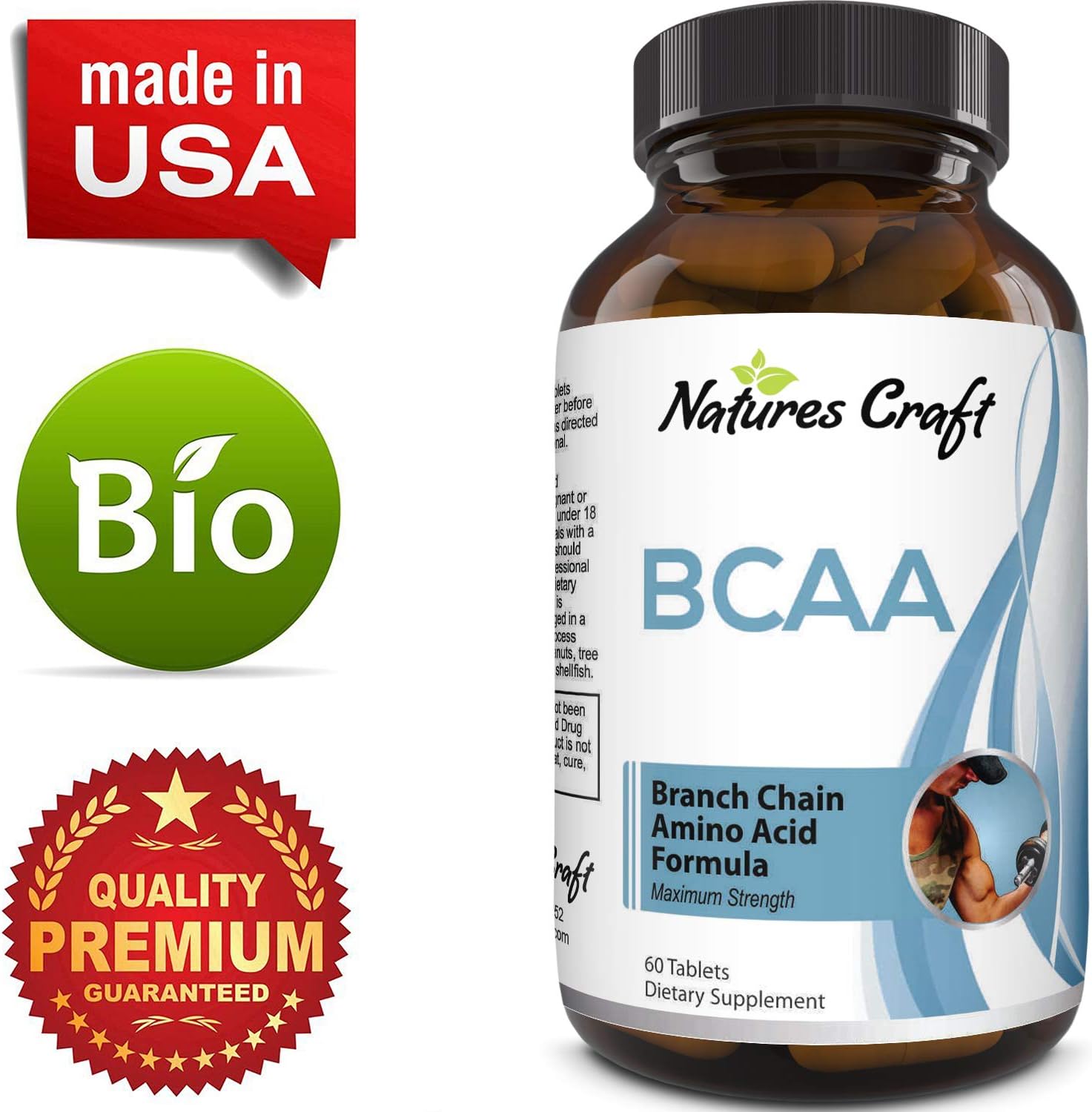 3000 mg Dosage BCAA Pills Pure Lean Gains Men + Women Best