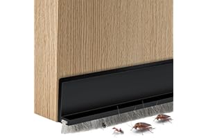 XBAIYANR 2 Pcs Door Sweep for Bottom of Door ,Integrated under Door Draft Stopper with Brush ,Weather Stripping with Self Adhesive,Under Door Seal for Protection Against Dust,Cold,Heat,Noise 39.37"L/2"W(Black)