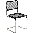 Furnish Theory Breuer Chair Company Marcel Breuer Cesca Cane Cantilever Side Chair w/Chrome Steel Frame Black Wood & Black Cane