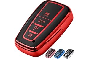 Tukellen for Toyota Key Fob Cover,Special Soft TPU Key Case Cover Protector Compatible with 2019-2025 Rav4 2018-2024 Camry 4Runner 2020-2022 Highlander Corolla Prius Avalon C-HR GT86-Red