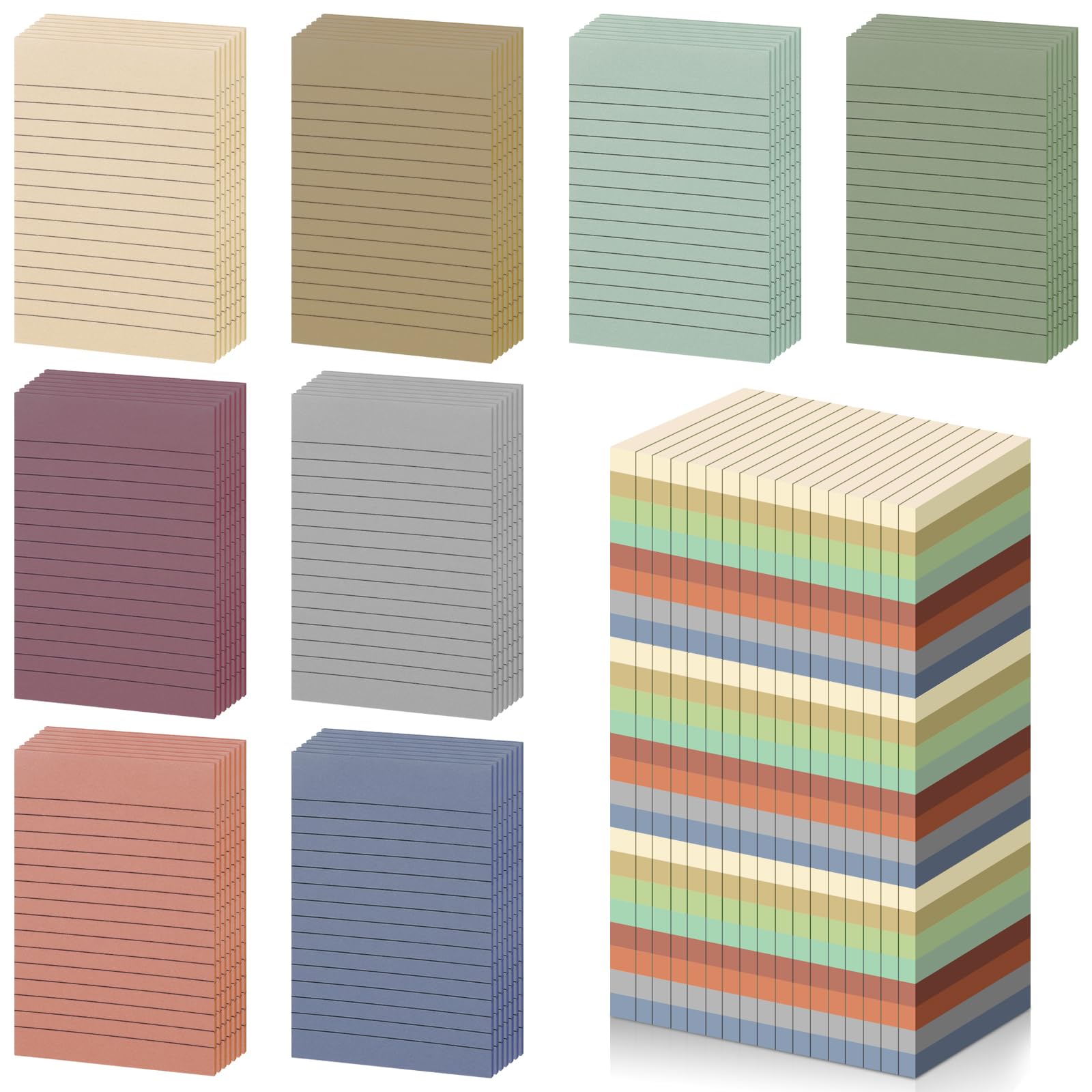 Photo 1 of 56 Pads Lined Sticky Notes 4X6, Large Sticky Notes with Lines Vintage Color Post Ruled Stickies Colorful Adhesive Sticky Notepads Bulk for Home Office School,1680 Sheets (30/Pad)