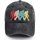 Bigfoot Believes in You Hat, Embroidered Adjustable Wash Retro Cotton Denim Big Foot Sasquatch Baseball Cap
