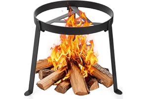 Elsjoy Campfire Tripod, Folding Camping Tripod Grill Open Fire Cooking Stand, Heavy-Duty Tripod Stand for Cast Iron Dutch Ove