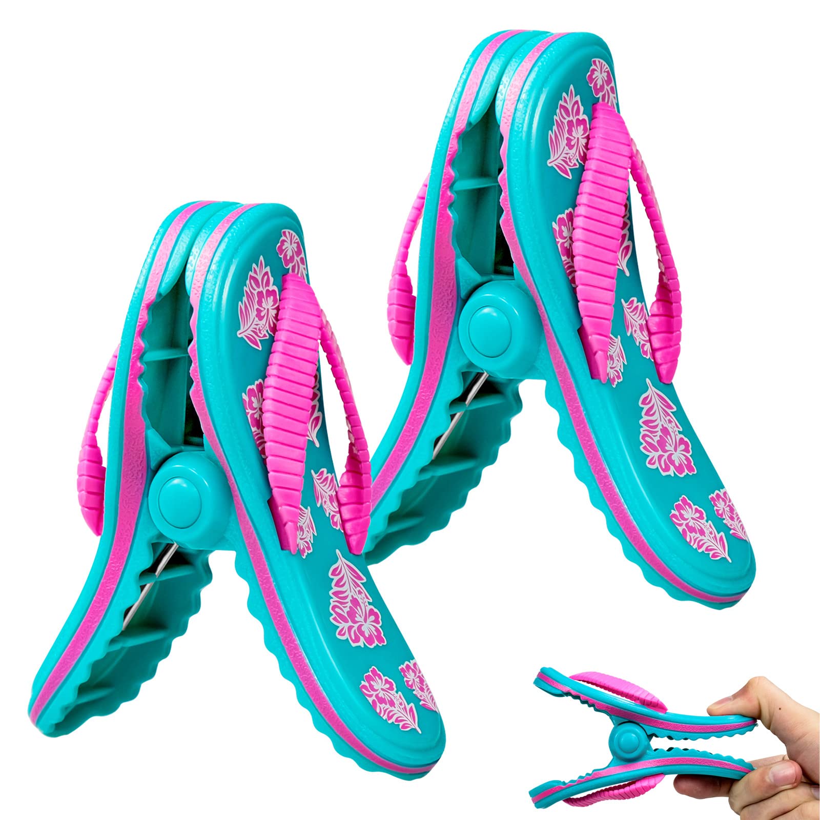 LTHERMELK Beach Towel Clips, 2 Pcs Jumbo Size Plastic, Multi-Purpose, Portable, Long-Lasting & Durable, Perfect for Patio, Pool & Beach