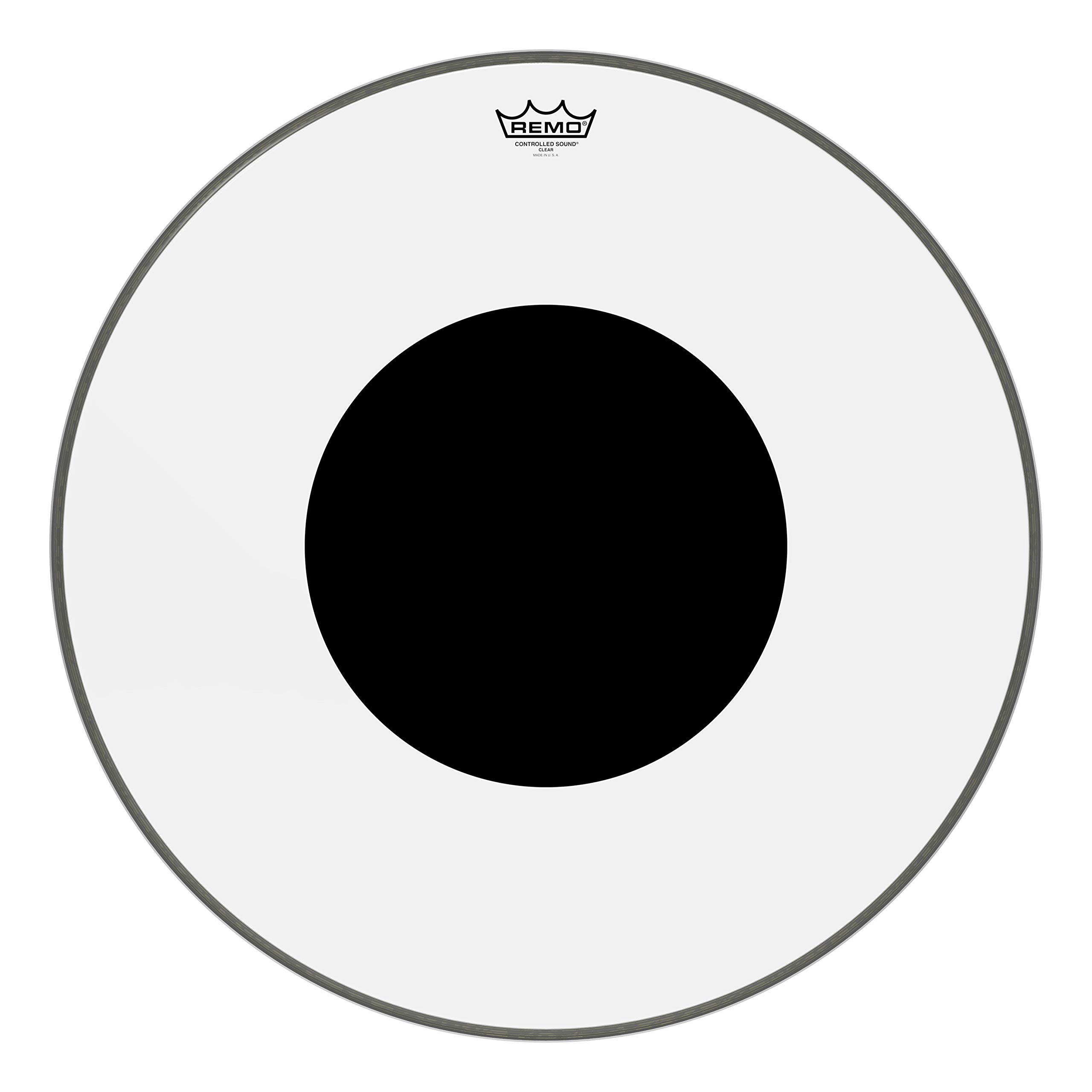 Remo Bass, CONTROLLED SOUND®, Clear, 26" Diameter, BLACK DOT(TM) On Top