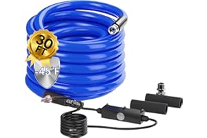 YOLENY 30FT Heated Water Hose for RV, -45°F Freeze Protection, Drinking Water Safe & BPA-Free, Energy Saving Thermostat, 5/8" ID Leak-Proof Fittings, Heavy Duty Winter RV Essentials