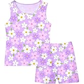MHJY Toddler Girls Pajamas Sleeveless Pajamas for Kids Soft Tank Top & Shorts Girls Pajama Set