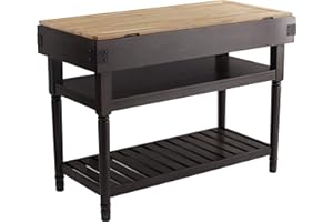 SEI Furniture Waysmere Stationary Kitchen Island, Smoked Ash and Natural