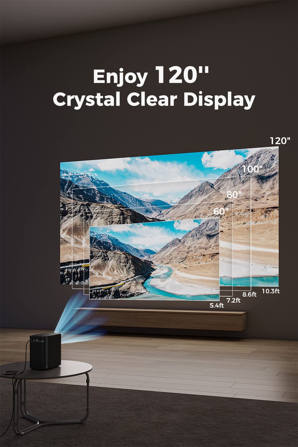 Bluetooth Projector, Emotn N1 Netflix Officially-Licensed Smart Projector, Native 1080P Movie Projector with 5G Wi-Fi and Bluetooth 5.0, Autofocus Auto Keystone, 120