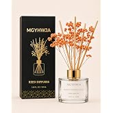 MGYHWJA Reed Diffuser Set, 3.38 fl oz Mango Passion Fruit Scent Oil | Fragrance Diffuser with 12 Reed Sticks for Home Bedroom Bathroom Living Room Office Decor