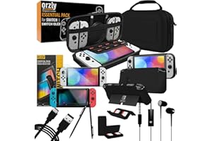 Switch Accessories Bundle - Essentials Pack for Nintendo switch & OLED with Case & Screen Protector Grip Case Games Holder He