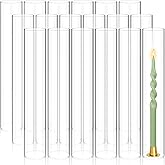 Showgeous 18 PCS Hurricane Candle Holder, D:2.5" H:14" Open Ended Glass Candle Cylinder Sleeve, Clear Glass Cylinder Candle Holder, Open Flame Candle Chimney Tube Cover, Bottomless Cylindrical Glass
