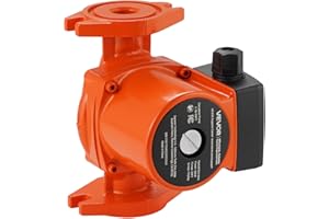 VEVOR F-15-58FC Cast Iron Circulator Pump, 17 GPM, AC 120V 20 ft Hot Water Recirculating Circulation Pump, 1-Inch Flange Conn