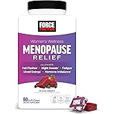 Force Factor Menopause Relief Supplement for Women with Black Cohosh for Hot Flashes, Hormone Balance & Night Sweats Support, Women’s Wellness, Mixed Berry, 60 Soft Chews