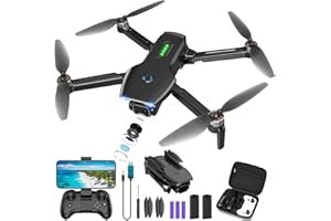 CrazyNov Drone with Camera, 1080P FPV Foldable Drone with Brushless Motor, One Key Take Off/Land, Altitude Hold, 360° Flip, Gravity Control, 2 Batteries, 3 Speeds Mini Drones for Kids Beginners