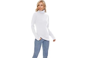 TAIPOVE Fleece Lined Turtle Neck Tops for Women Turtleneck Cotton Long Sleeve Thermal Pullover Top Undershirts