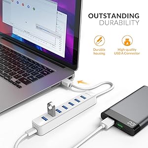 IDsonix 7-Port USB 3.0 Hub | 5Gbps Data Transfer | Red Compact Design For Laptop & Desktop