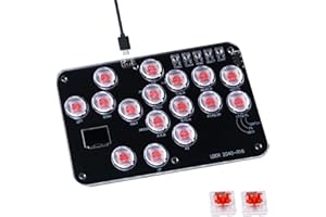 DO-CAM Leverless Controller Arcade Stick R16, Arcade Stick All-Button Controller for PC/PS3/PS4/Steam/Switch, Arcade Stick Street Fight with Turbo Function & Custom RGB(Support Hot Swap & SOCD-Black)