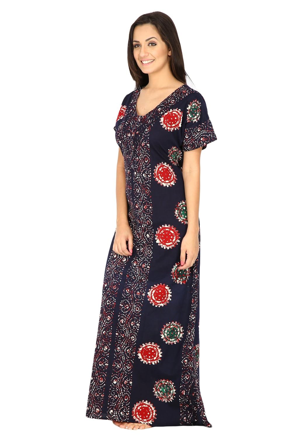 secret wish women's cotton nighty, nightdress (free size)