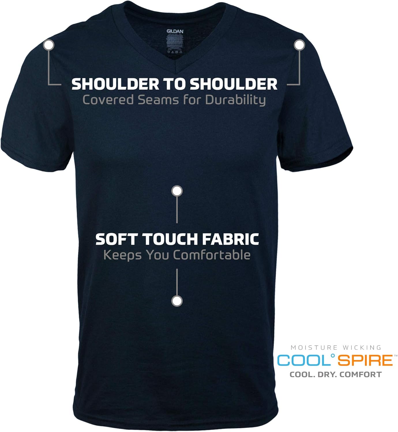 Gildan Men's V-Neck T-Shirts Multipack at  Men’s Clothing store