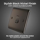 BG Electrical Nexus Metal Single 2 Way Light Switch Black Nickel 20A NBN12 view 2