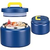 JXXM 8 Oz Thermo Food Jar for Hot & Cold Food for Kids, Insulated Lunch Containers Hot Food Jar,Leak-Proof Vacuum Stainless Steel Wide Mouth Lunch Soup Thermo for School (BLUE-Pure)
