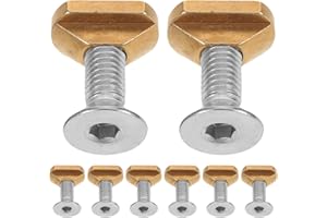 LIGHTAOTAO Hydrofoil Mount Screws M8 Brass with Allen Socket T-Nuts and Washers, 8Pcs for Sup and Wing Foil