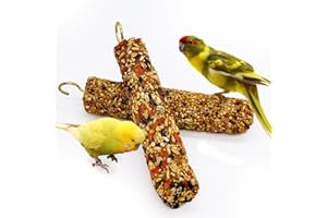 Acsist 2PCS Parakeet Treat,Natural Parrots Treat Sticks,Vegetable & Grain Style Sticks,Bird Treats for Cockatiel Lovebirds Budgies Canary Finches Conure