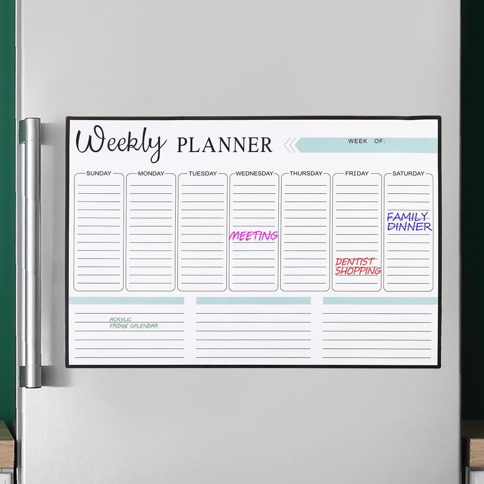 PATIKIL 16.9" x 11.8" Magnetic Chore Chart, Dry Erase Whiteboard Calendar for Daily Weekly Monthly Checklist Schedule, White