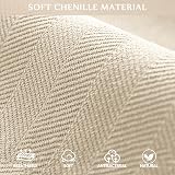 LINGKY Herringbone Chenille Sofa Cover 1 2 3 Seater Non-Slip Beige 70x150cm view 4