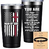Grifarny Christian Gifts for Men - Catholic Gifts - Religious, Inspirational Scripture, Easter, Baptism Gift for Spiritual Men, Man of God Coffee Tumbler 20 oz