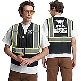 A-KSAFETY High Visibility Security Vest for Security Guards, Safety Workers, Construction & Men's Work