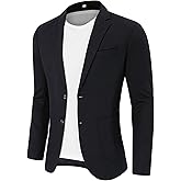 CORSKI Men's Casual Blazer Linen Sport Coat Two Button Lightweight Jackets Business Daily Suit