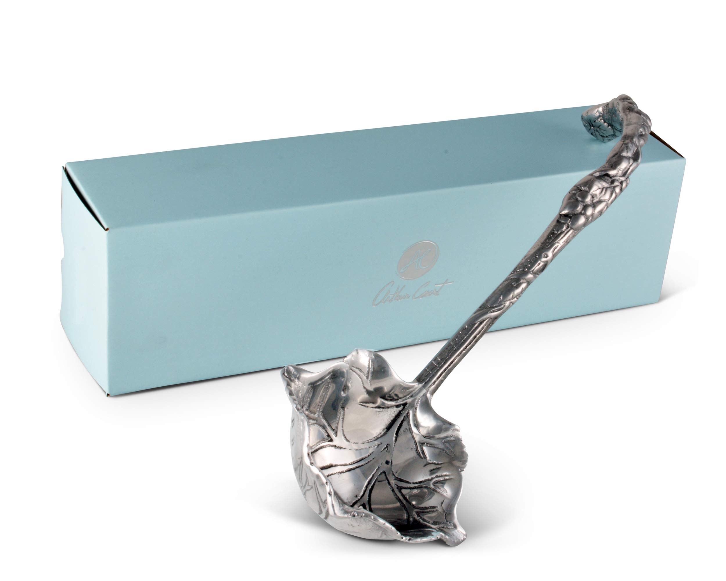 Arthur Court Aluminum Grape Pattern Punch/Soup/Serving Ladle Silver Spout 12 inch Long