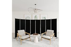 T&Jero 8-Panel Folding Room Divider, 6ft Tall Portable Privacy Screen Wall for Home and Office, Modern Freestanding Partition