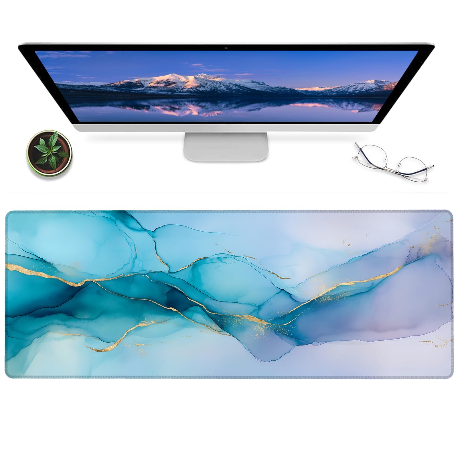 ainori Abstract Watercolor Marble Gaming Mouse Pad