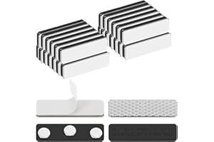 Thiravynne 28 Pairs Magnetic Curtain Magnets Closure Clips Blinds Holder for Blinds, Adhesive Metal Plate for Window Frame, N