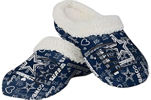 FOCO Women's NFL Team Logo Ladies Sherpa Lined Logo Love Shoe Clogs