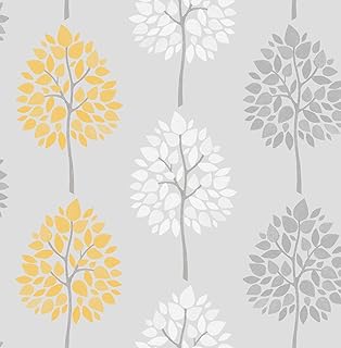 Schoner Wohnen Dandelion Grey White Yellow Wallpaper