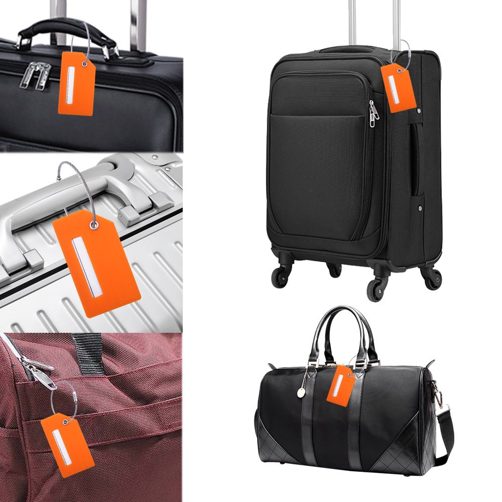 5Pack Silicone Luggage Tag with Name ID Card Perfect to Quickly Spot Luggage Suitcase by Ovener