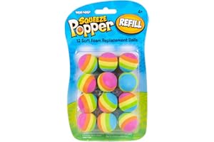Hog Wild Rainbow Power Popper Refills – 24 Soft Foam Balls Compatible with All Hog Wild Poppers – Safe and Fun for Indoor & O