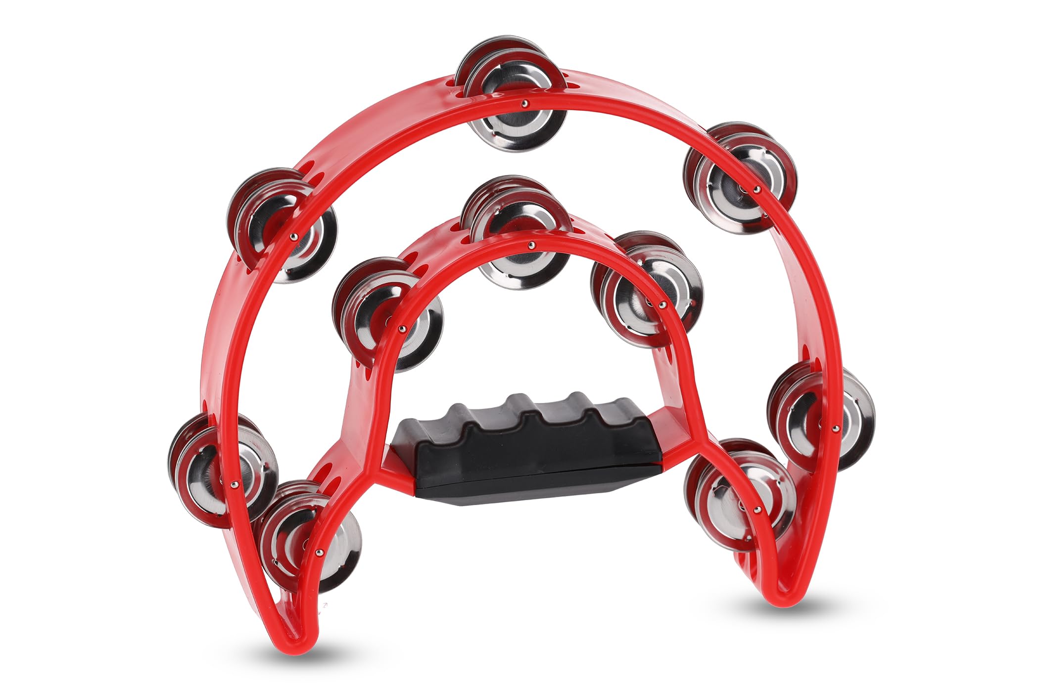 GEWA jingle wreath half moon - 20-pairs of chrome-plated jingles - double row - color red