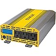 STANLEY PI1000S Power Inverter 1000W Car Converter: Triple AC Outlets, Dual 3.1A USB Ports, 12V DC Adapter