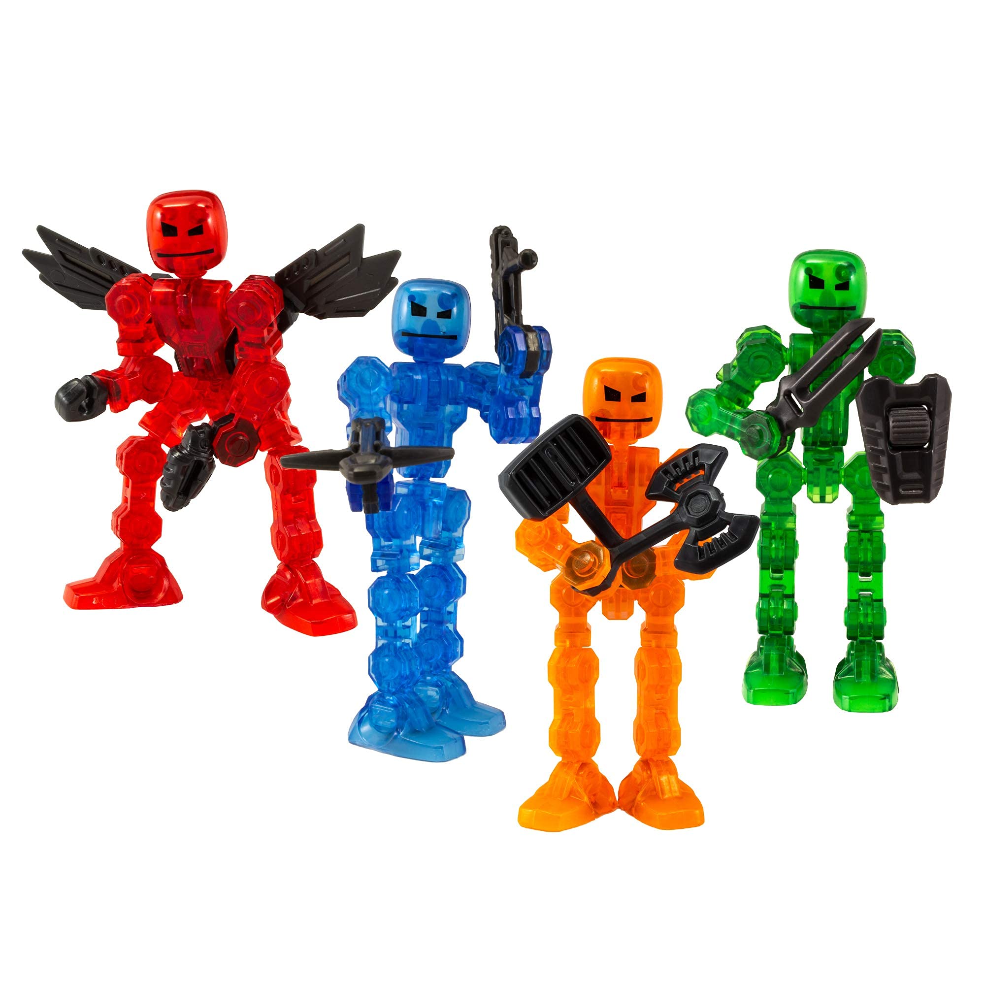 Photo 1 of Zing Klikbot, Complete Set of 4 Poseable Action Figures with Weapons, Translucent, Create Stop Motion Animation, for Ages 6 and Up (Series 1 Heroes)
