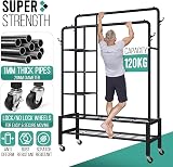 Klass Home Collection Heavy Duty Clothes Rail 120KG Black Metal Rack view 4