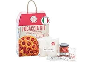 My Cooking Box Focaccia Mix Kit, Focaccia with Tomatoes, Foccacia Barese, Gourmet Dinner Kit Recipe, Product of Italy, All the Italian Ingredients Needed in one Box, 2/3 Servings, Quick Meals, Gifts